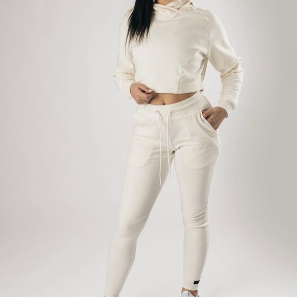 Alphalete Identity Cargo Joggers and Hoodie Color Sea shell - Picture 2 of 12